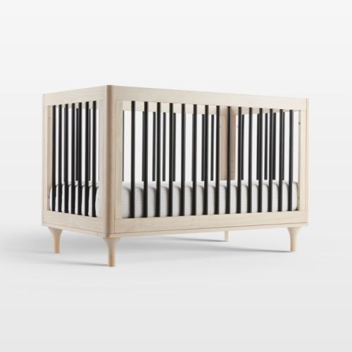 Babyletto Lolly Black & Washed Wood 3-in-1 Convertible Crib