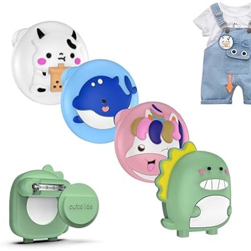 4 Pack for AirTag Holder with Pin, Soft Silicone Cute Air tag Holder for Kids Hidden Airtag Case Waterproof airtag Accessories for Child, Elderly, Pets Collar, Clothes, Shoe, Backpack