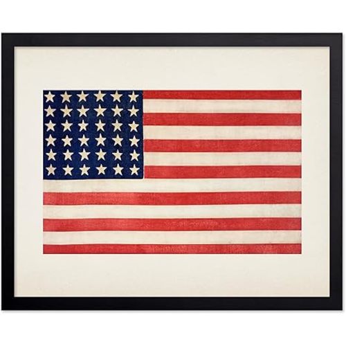 Poster Master 36-Star Flag of the United States Poster - United States Of America Print - USA Art - Flag Art - End of the Civil War Illustration - Patriotic Design - Office Wall Decor - 18x24 UNFRAMED Wall Print