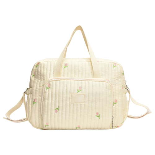 PALIFEUR Diaper Bag Tote Large Capacity Baby Bag Travel Diaper Tote Bag, Hospital Bag for Labor Delivery, Baby Bag with Pacifier Case for Mom Father Medium Size, White