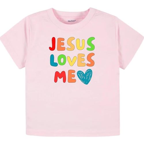 Jesus Loves Me Christian Shirt for Girls Christian Shirt for Boys Faith Gift - Jesus T-Shirt