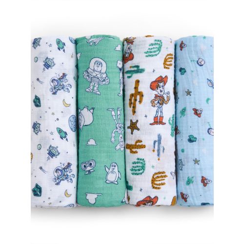 Aden + Anais White Essentials Cotton Muslin Blanket 4 Pack - Size One
