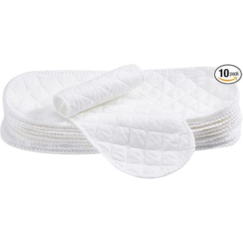 10PCS Three-Layers Cotton Diaper Reusable Solid Casual Infant Baby Cloth Diaper Covers Nappy Liners Insert (Three Layers - S, 30x11cm / 11.81x4.33in)