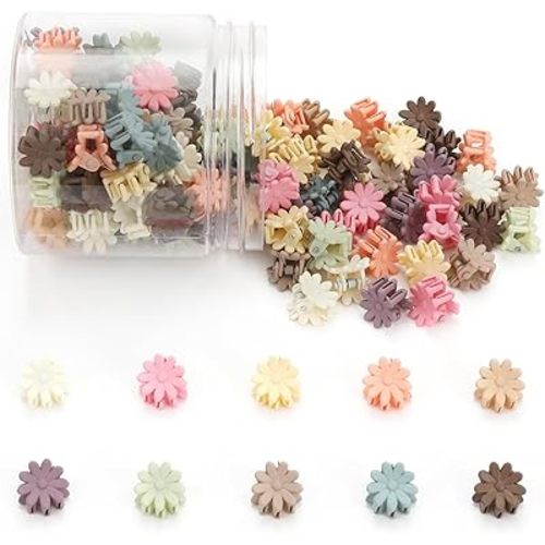 Mini Flower Hair Clips, Baby Hair Clips Mini Claw Clips Cute Jaw Clips Hair Pins Hair Barrettes Toddler Hair Accessories for Women Girls Kids Teens 100Pcs