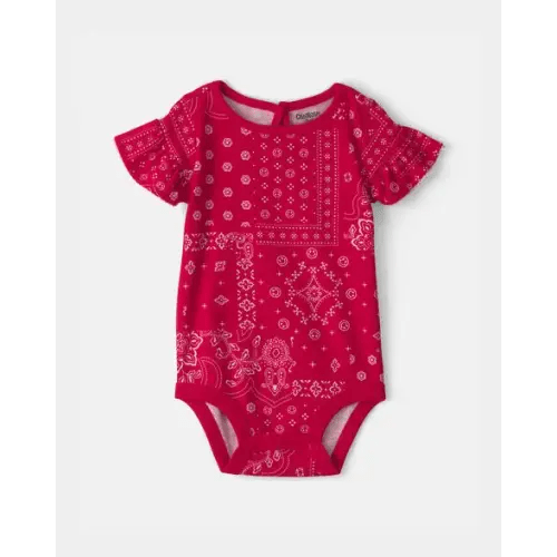 Baby Girl Ruffle-Sleeve Bandana Bodysuit - Red - OshKosh B'gosh | Carter's