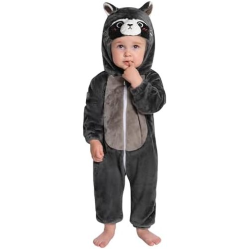 OLAOLA Baby Animal Costume Onesie, Unisex Toddler Romper, Plush Dress Up Infant Outfits Halloween Cosplay Jumpsuit