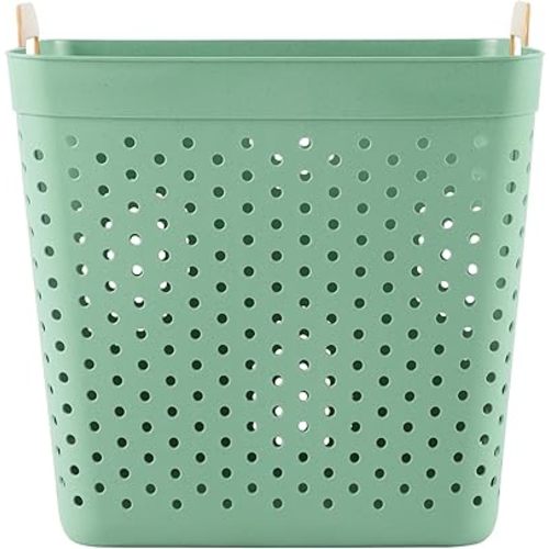 Sage Green Flex Rectangle Deco Laundry Basket 2 Bushel - Durable Lightweight Clothes Basket for Home & Dorm Use