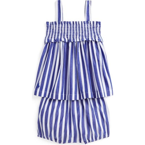 '50s Stripe Poplin Top & Shorts Set, 12M