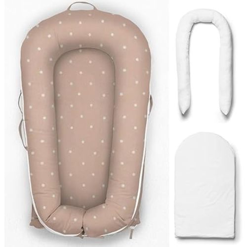 Dock Replacement Set (Size Deluxe + or Grand) Doc a tot Parts Set of 3 (Cover, Pad, Tube) Beige dots (Grand)