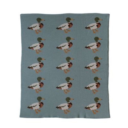 Storied Home Cotton Knit Baby Blanket with Prints