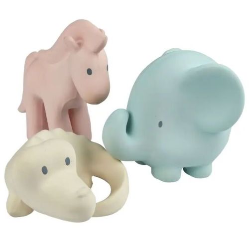 Tikiri Marshmallow Soft Natural Rubber Rattles, Bath Toys & Teethers