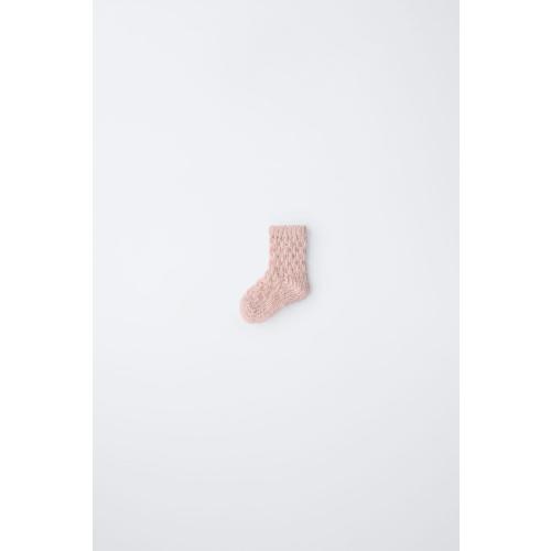 KNIT SOCKS WITH WOOL - Pale pink | ZARA United States