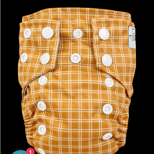 Tiny Tushies Newborn AIO - yellow plaid