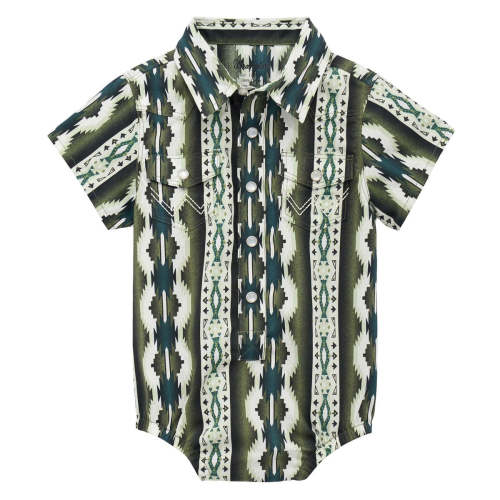 Wrangler Infant Short Sleeve Green Checotah Bodysuit – Little Buffalo Creek Co.