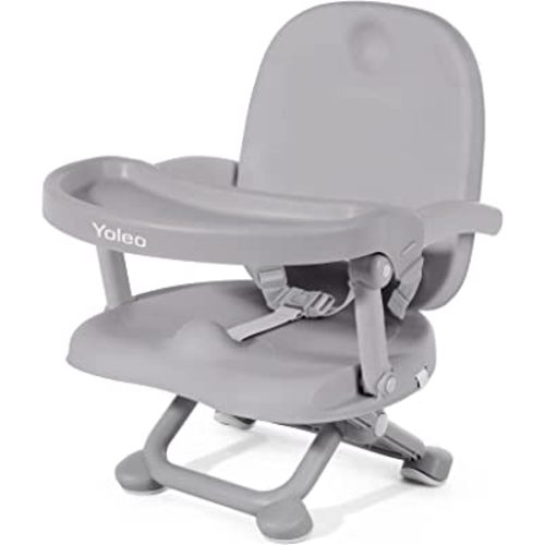 YOLEO Baby High Chair Booster Seat for Dining Table, Foldable High Chairs with Adjustable Heights, Travel Booster Seat with Removable Tray