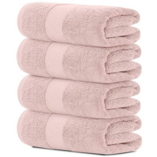 White Classic Luxury 100% Cotton Bath Towels Set of 4 - 27x54"