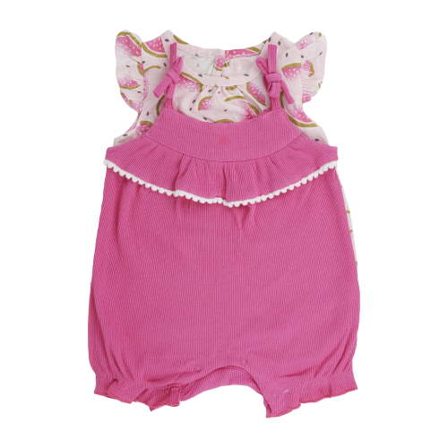 Chick Pea Baby Girl Clothes Gift Set Pink with Watermelon Pattern Summer Romper for Newborn Girls 0-3 Months