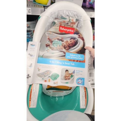 Fisher-Price 4-in-1 Sling ‘N Seat Tub Baby to Toddler, Rigid Baby Bathtubs, Whimsical Forest