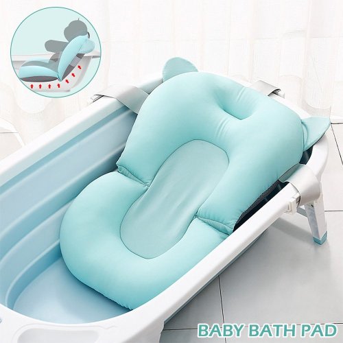 Baby Bath Tub Pillow Floating Anti-Slip Bath Cushion Baby Bath Pad Soft Seat Bathtub Support for Newborn 0-6 Months