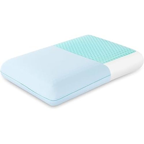 EGOHOME Cooling Gel Memory Foam Pillow - Reversible Cooling Cover, Neck Support for Side, Back and Stomach Sleepers, Removable & Machine Washable, All-Season Comfort, Standard Size, Blue