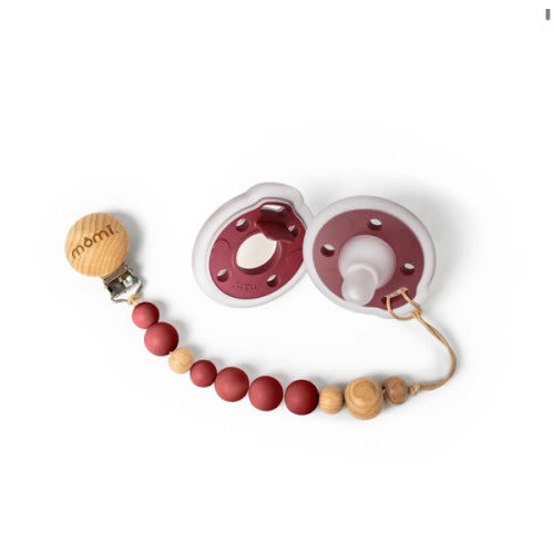mōmi babypace pacifier gift set - cranberry