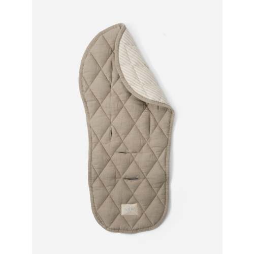 Linen Pram Liner - Natural Striped