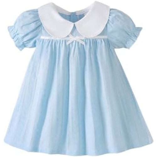 Kucnuzki Baby Girl Clothes Cute Spring Summer Sun Dresses Toddler Casual Puff Sleeve Floral Dress Girls Summer Outfits