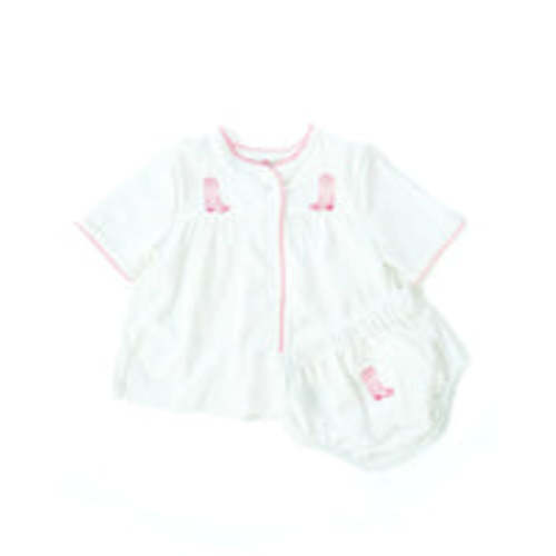 Pink Cowgirl Boots Layette Set