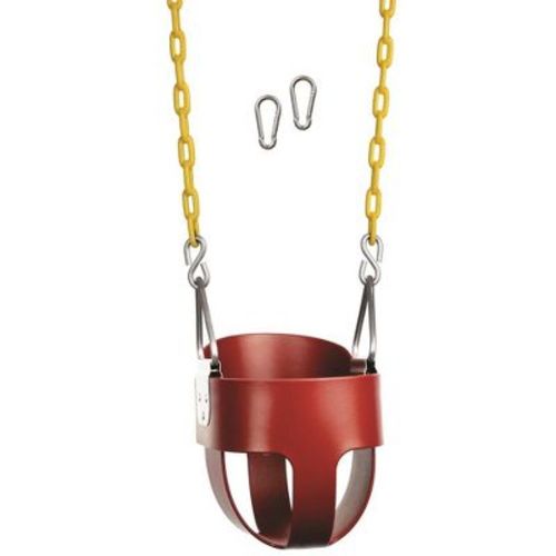 New Bounce Toddler/Baby Bucket Swing Seat - High Back Rust-Proof Swing - Red