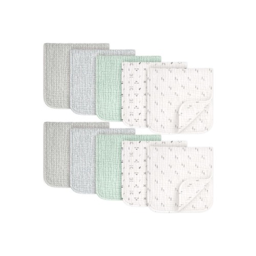 10-Pack Lyra Muslin Burp Cloths
