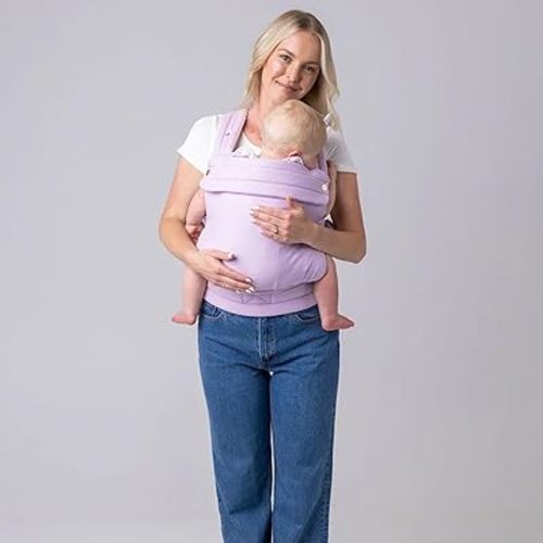 Mabē Monarch Ergonomic Baby Carrier – Premium Cotton Soft Structured Newborn to Toddler Carrier with Hip-Healthy Design, 3 Carry Positions (7-35lbs), Lightweight & Breathable, (Lilac Skies)