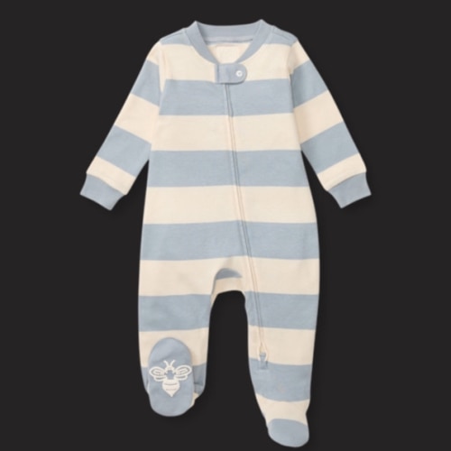 Burt's Bees Baby Boys' Sleep and Play Pjs, 100% Organic Cotton One-piece Zip Front Romper Jumpsuit Pajamas