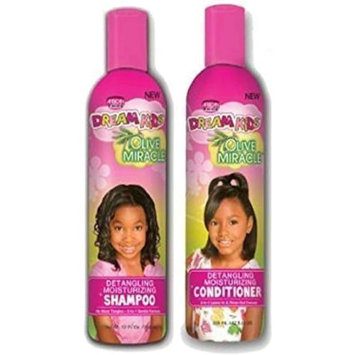 African Pride Dream Kids Olive Miracle Detangling Shampoo and Conditioner Combo Set