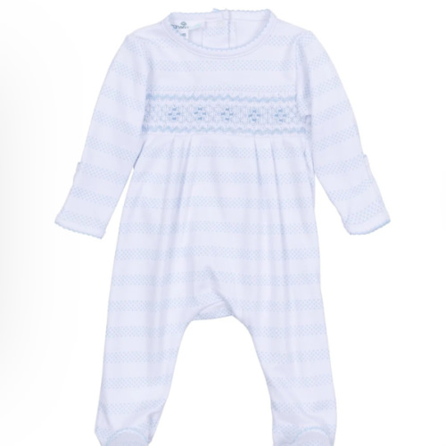 Baby of Mine Smocked Footie - Light Blue