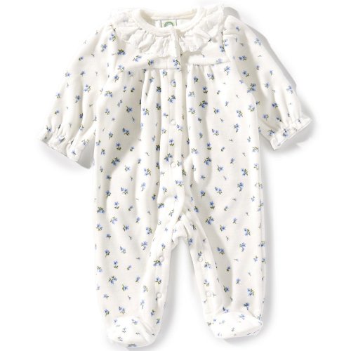 Little Me Baby Girl Tiny Floral Velour Footie