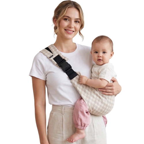 Lujifo, Ergonomic Baby Sling, One Size, Khaki Houndstooth