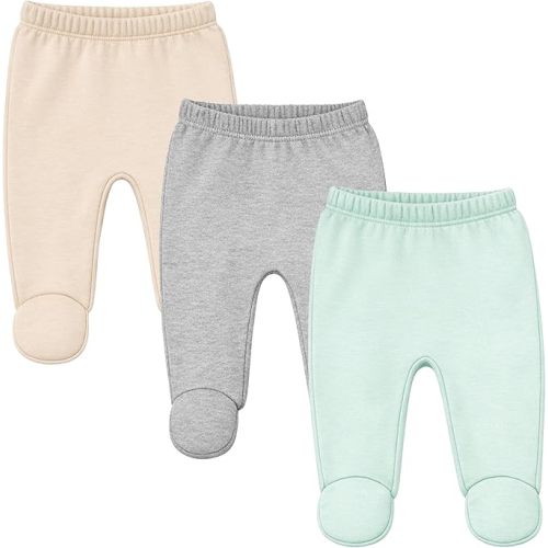 123 Bear Baby Soft Cotton Spandex Pants with Feet