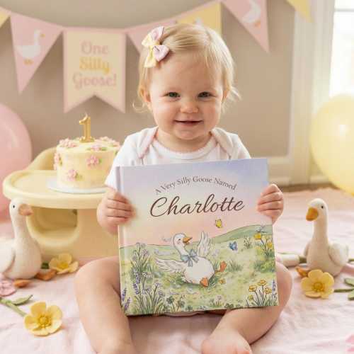 Personalized Name Silly Goose Book, Custom Childrens Book About Goose, One Silly Goose Decor, One Silly Goose Birthday Keepsake