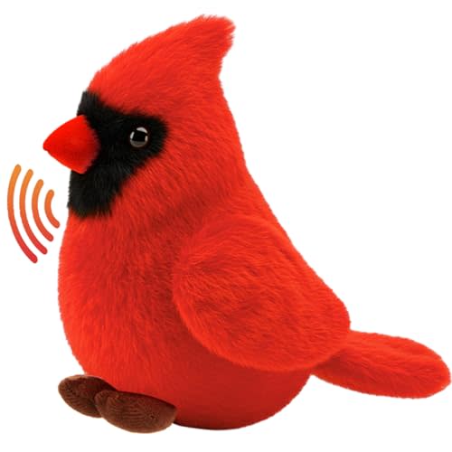 Cardinal Stuffed Animal with Authentic Bird Sound Stuffed Easter Gift Cardinals Bird Sounds Toy Cardinal Plush Toy for Kids(1 Pcs)
