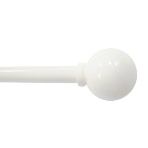 48"-84" Café Ball Curtain Rod White - Room Essentials™: Adjustable Metal Rod, Single, Painted Finish, 5 Pieces