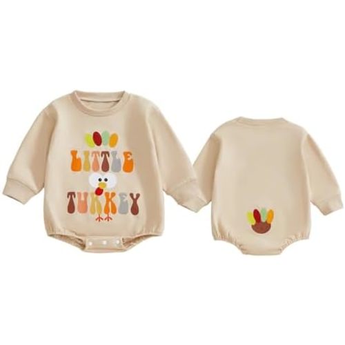 Newborn Baby Boy Girl Thanksgiving Outfit Little Turkey Shirt Romper infant Thanksgiving Clothes 3M 6M 12M 18M