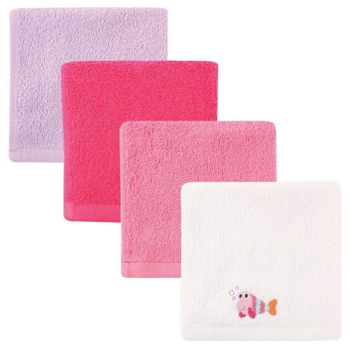 Luvable Friends Baby Girl Super Soft Cotton Washcloths Set, Fish