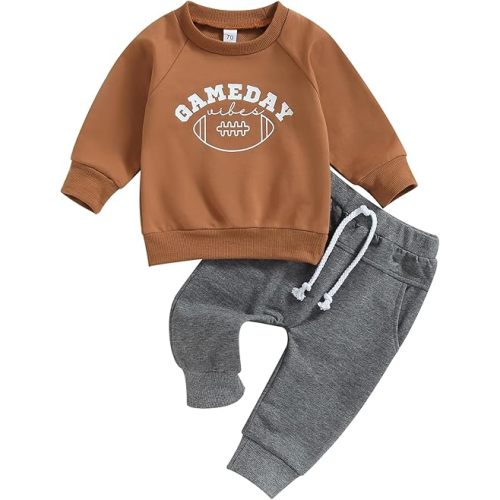 FYBITBO Toddler Baby Boys Fall Winter Clothes Pullover Sweatshirt Long Sleeve Shirts and Pants 2 Piece Outfits Clothing Set