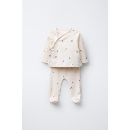FAWN T-SHIRT AND LEGGINGS SET - Ecru | ZARA United States