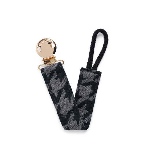 Petite Pacifier Clip - Onyx Houndstooth