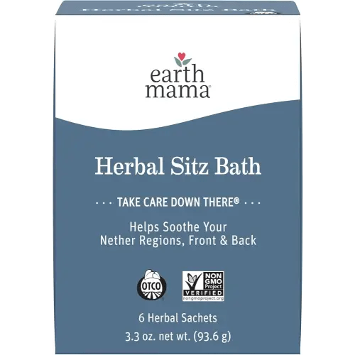 Earth Mama Herbal Sitz Bath | Pregnancy & Postpartum Essentials, Soothing Sitz Bath for Hemorrhoids with Witch Hazel, & Calendula, 6-Count