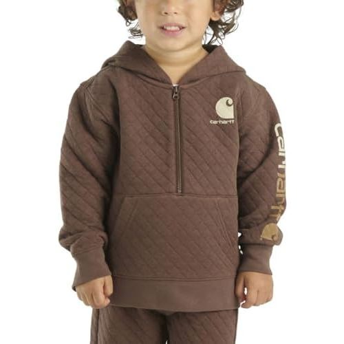 Carhartt boys Long-sleeve Half-zip Hooded Sweatshirt