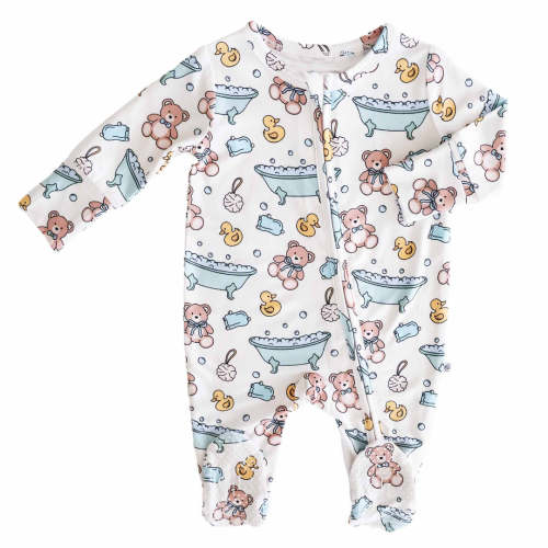 Bathtime Besties Zipper Footie | Blue
