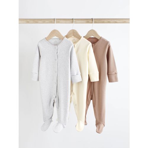 Neutral Baby 100% Cotton Sleepsuits 3 Pack (0-2yrs)