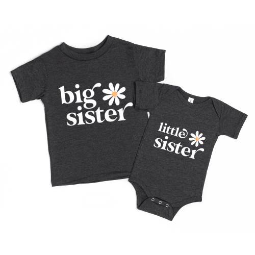 Big Sister Little Sister Matching Shirt Set: Floral Sibling Outfits